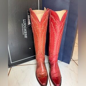 Lucchese Priscilla Red Boots